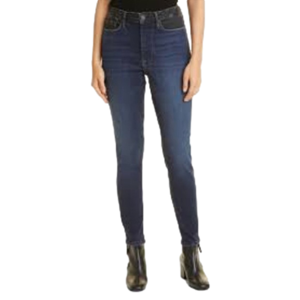 FRAME Le One Skinny Jeans Two Tone Blue Black Mid‎ Rise Stretch Size 2 (US 8-16)